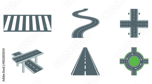 Road and Intersection Icons Set