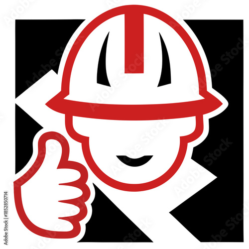 Handyman Mascot with Hard Hat Logo