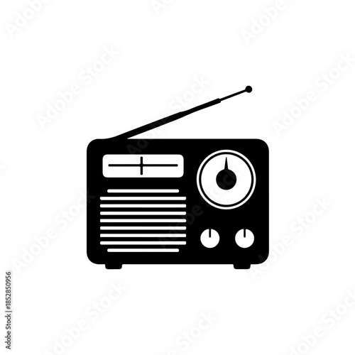 Vintage radio isolated on transparent background