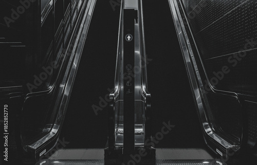 Metallische Symmetrie einer Rolltreppe