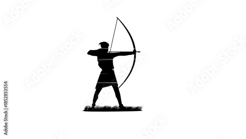 Robin Hood symbol, black isolated silhouette