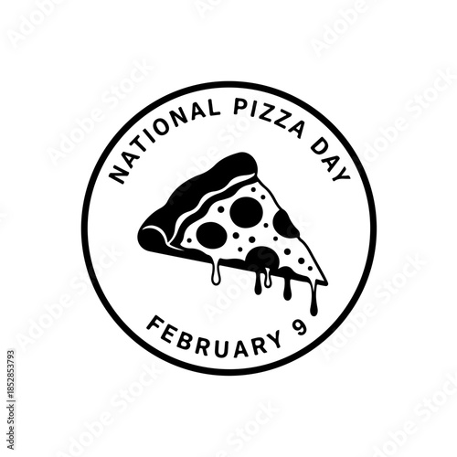 Celebrate national pizza day on february 9 isolated on transparent background