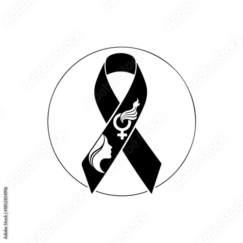 Symbol of women's empowerment isolated on transparent background