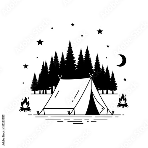 Experience the serenity of camping under the stars, surrounded by towering pines and crackling campfires a perfect getaway to nature and adventure