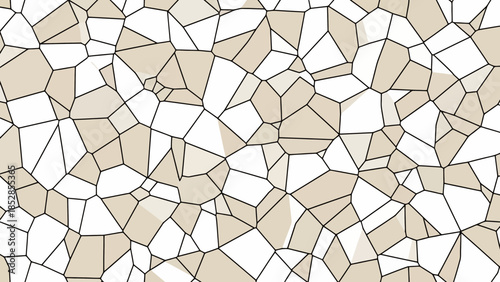 Abstract illustration of a tessellated pattern with irregular polygons and varying shades of beige.