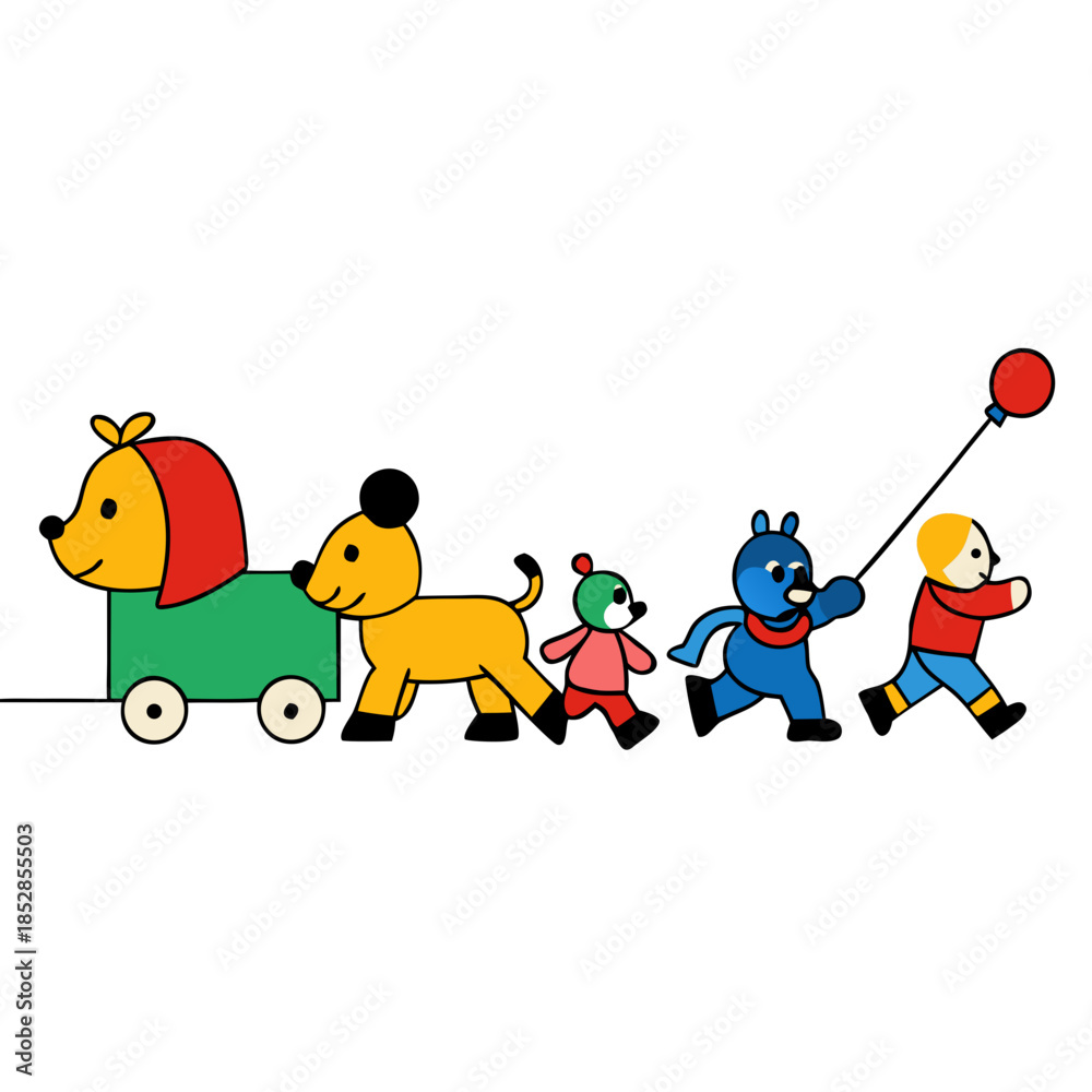 Fototapeta premium children playing with toys