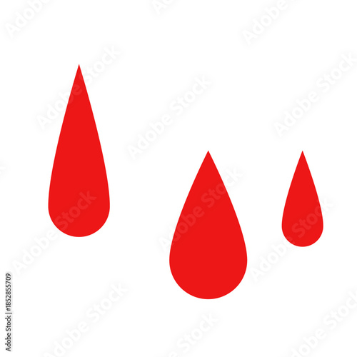 Blood drop icon, Three red blood drops, vector illustration