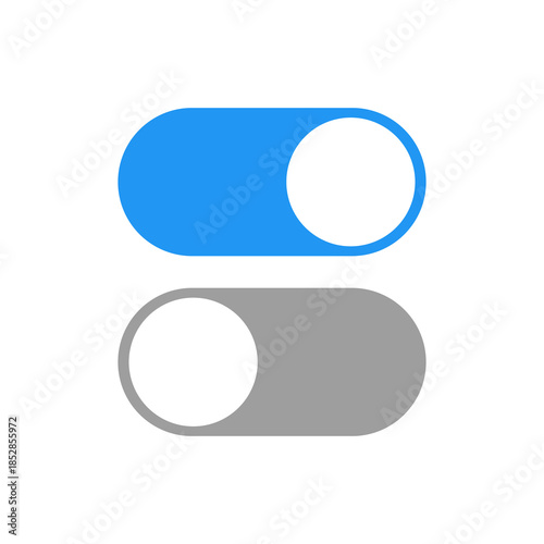Free Download Toggle Switch On and Off Button UI Icon Set Isolated on Transparent Background - GFXLoad