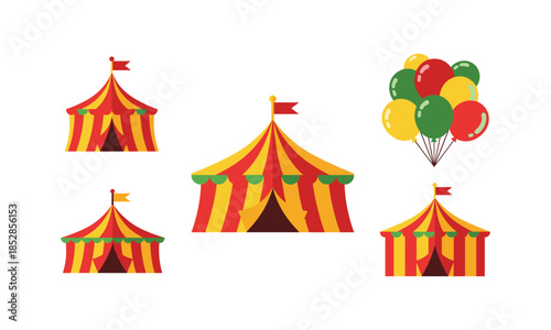 Set of Circus Tent and Balloon Decoration Carnival Party Bundle Style