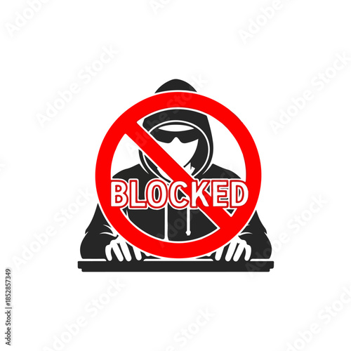 Blocked access attempt isolated on transparent background