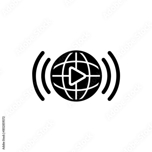 Global video streaming isolated on transparent background