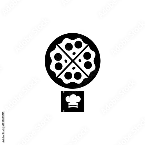 Delicious pizza recipe isolated on transparent background