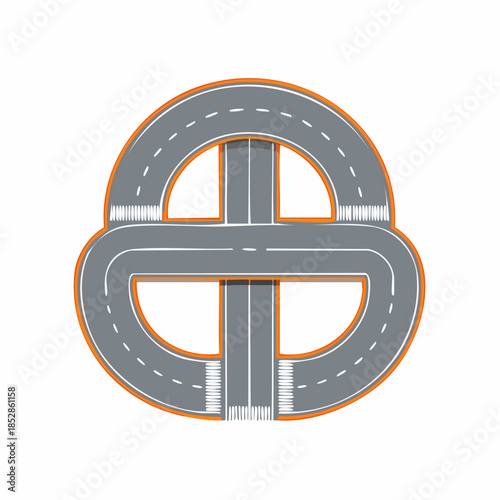 Karting racing road. Start and finish lines. Asphalt road or speedway with marking in top view