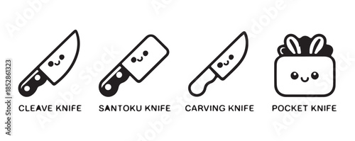 Knife Line Art Icon Vector Illustration Eps 10