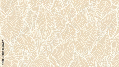 Abstract beige leaves vector pattern background for design and decoration