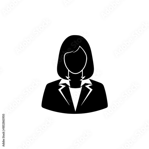 Silhouette of a professional woman isolated on transparent background