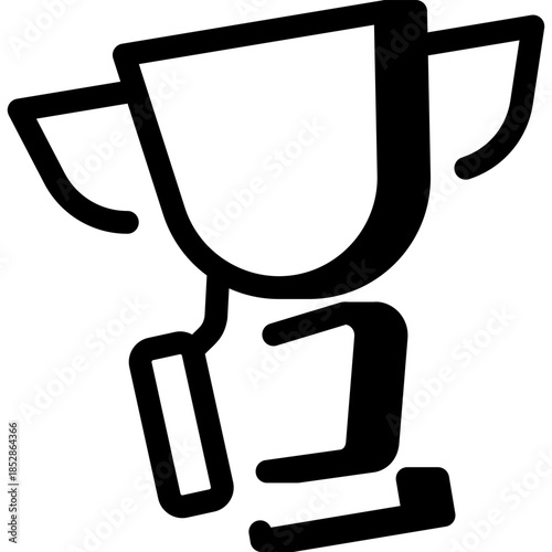 Winner trophy cup, hand with cup icon