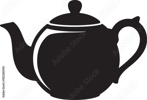 Retro Teapot Silhouette Art Icon