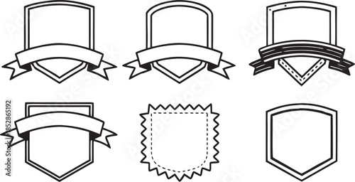 Various shield badges and ribbon elements vector