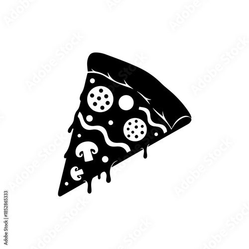 Delicious slice of gourmet pizza isolated on transparent background