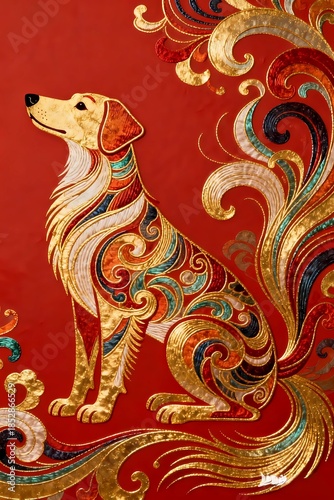 Chinese Zodiac Animal -  Dog - for Spring Festival and Traditional Chinese Celebration 
