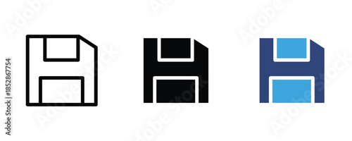 Floppy disk icon. save icon set. data storage symbol. vector illustration 