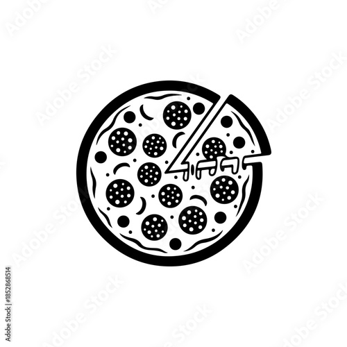 Delicious pepperoni pizza slice isolated on transparent background