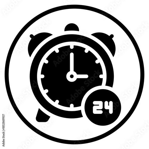 24 hours glyph icon