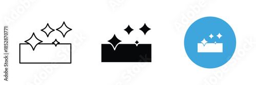 Clean surface icon set. shine, hygiene surface symbol. Cleaning icon. vector illustration 
