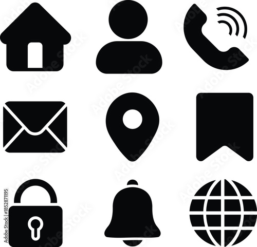 Minimalist UI Icon Set –mobile app icon, website navigation, minimalist icon