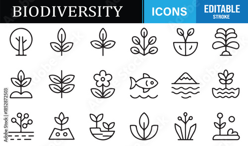 Ecology and ecosystem symbol collection