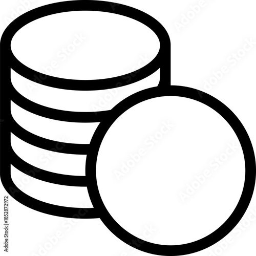 積み上げられたコインと立てられたコインのアイコン