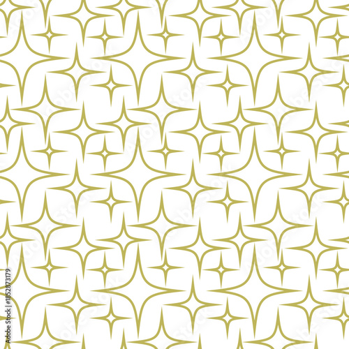 Seamless golden pattern, geometric vector design, abstract background.