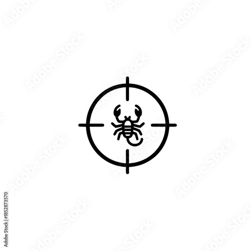 Scorpion animal icon inside circular target vector illustration design for wildlife and desert concept