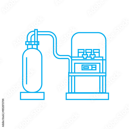 Oil and Gas Metering and Calibration Measurement Equipment Vector Icon