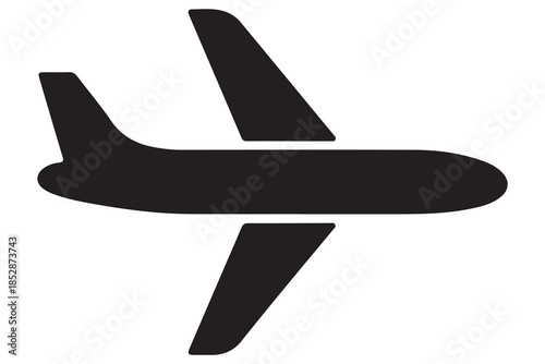 Airplane silhouette icon in black and white background
