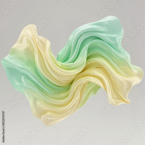Flowing silk fabric in soft pastel colors with wavy texture  