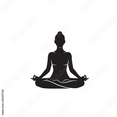 "Meditation Pose Silhouette – Inner Peace and Mindfulness"