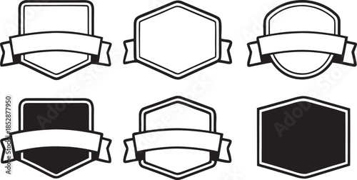 Set of vector badges and ribbons for design