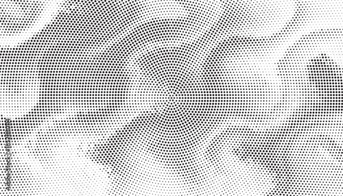 Grunge halftone gradient background. Faded grit noise texture. White and black sand wallpaper. Retro pixelated backdrop. Anime or manga style comic overlay. Vector graphic design textured template