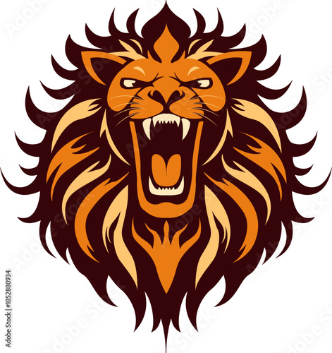 editable lion head vector illustration for logo esport and mascot