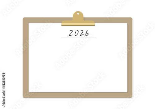 2026の手書きの文字と白紙を挟んだバインダー - シンプルでおしゃれな2026年の目標･計画の素材