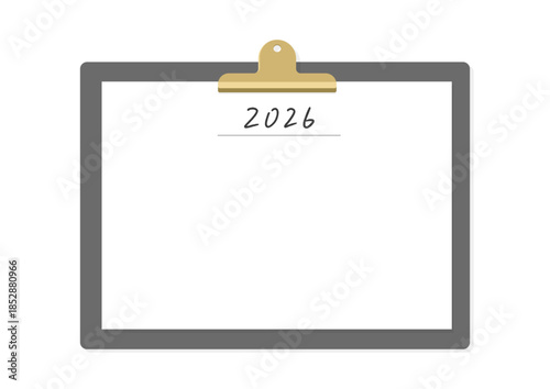 2026の手書きの文字と白紙を挟んだバインダー - シンプルな2026年のプランナーのフォーマット