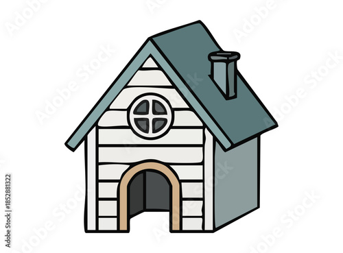Illustration of a Wood Dog House