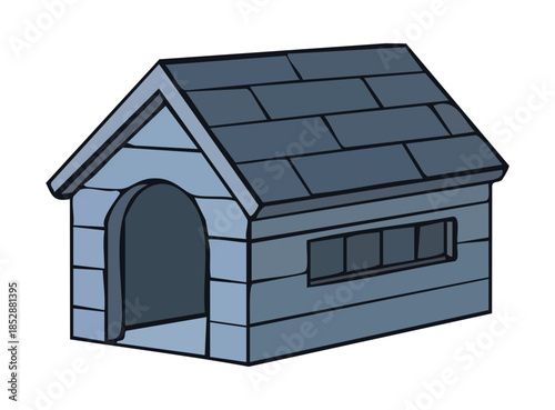 Illustration of a Wood Dog House