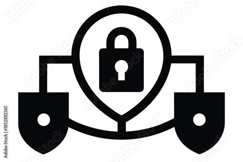 secure connection  https  vector icon silhouette