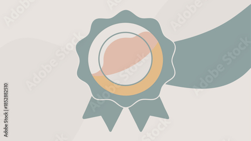 Elegant rosette emblem with abstract art background
