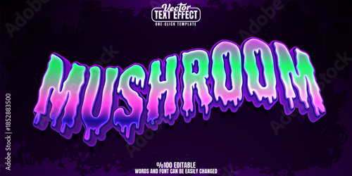 Mushroom editable text effect, customizable trippy and psychedelic 3d font style