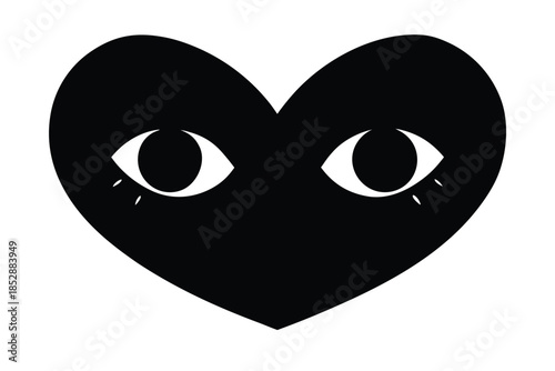 heart eyes vector icon silhouette