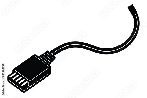 ethernet cable vector icon silhouette